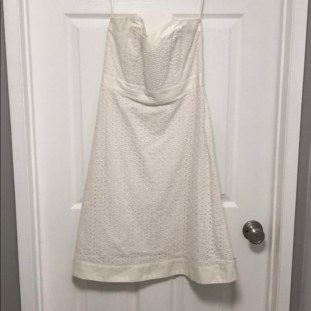 White House Black Market White Strapless Dress